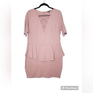 Charlotte Russe Peplum Pink Dress 2X